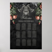 Viking Wolf & Rose. Ein stilisierter Wolfskopf Poster (Vorne)