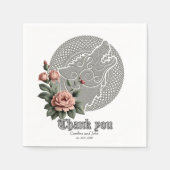 Viking Wolf & Rose. Ein stilisierter Wolfskopf, Serviette (Vorderseite)