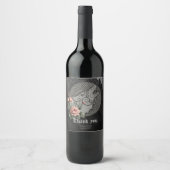 Viking Wolf & Rose. Ein stilisierter Wolfskopf Weinetikett (Vorderseite)