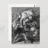 Viking Woman mit Spear und Winged Helmet Postkarte (Vorne/Hinten)