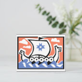 VikingLongboat Postkarte (Stehend Vorderseite)