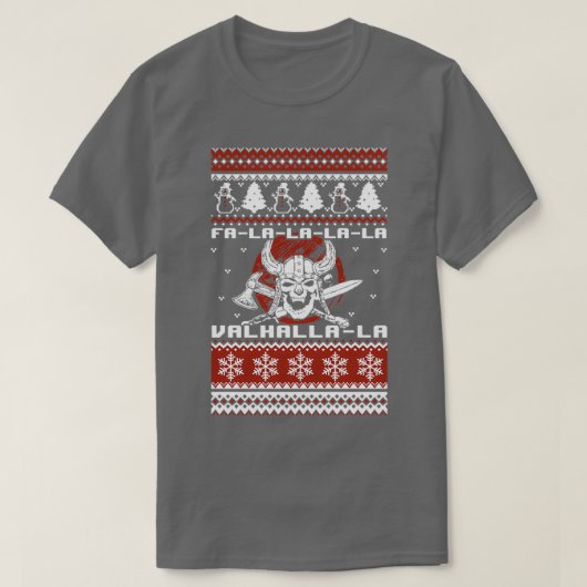 Vikings Christmas Ugly Sweater Valhala T-Shirt (Design vorne)