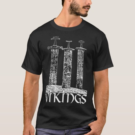 Vikings Der vikende Northman Valhalla 3 Schwerter T-Shirt (Vorderseite)
