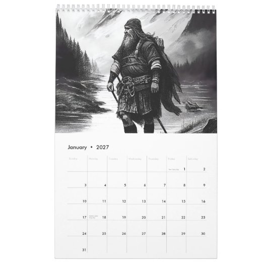 Vikings & Mythical Beasts 2026 Calendar Kalender (Jan 2027)