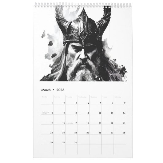 Vikings & Mythical Beasts 2026 Calendar Kalender (Mär 2026)