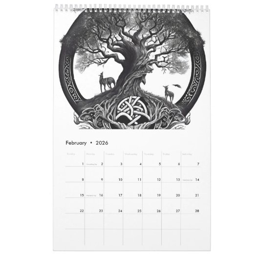 Vikings & Mythical Beasts 2026 Calendar Kalender (Feb 2026)