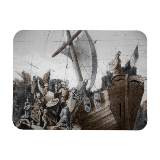 Vikings Storming a Longboat Magnet (Horizontal)