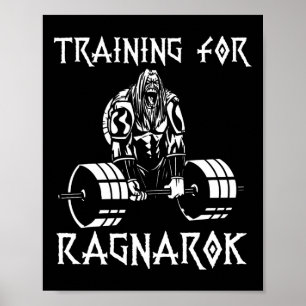 Vikings Workout Outfit Deadlift Nordic Man Gift Poster
