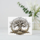 VikingSketch Pen Drawing of a Norse Yggdrasil tree Postkarte (Stehend Vorderseite)
