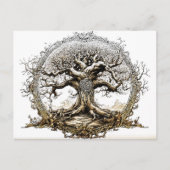 VikingSketch Pen Drawing of a Norse Yggdrasil tree Postkarte (Vorderseite)