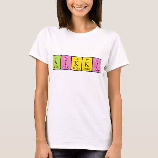 Vikki Namen-Shirt periodischer Tabelle T-Shirt (Vorderseite)