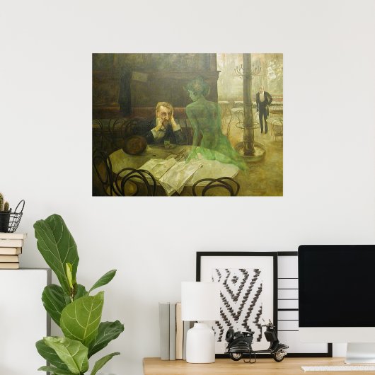 Viktor Oliva. Absinthe Drinker Poster (Heimbüro)