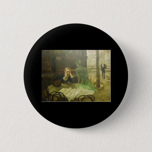 Viktor Oliva. Absinthtrinker Button (Vorderseite)