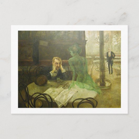 Viktor Oliva. Absinthtrinker Postkarte (Vorderseite)