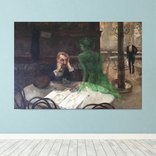 Viktor Oliva - The Absinthe Drinker (1901) Leinwanddruck (Insitu (Holzboden))