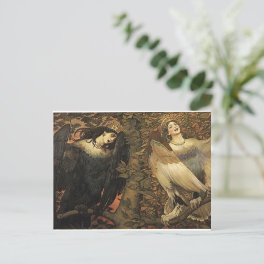 Viktor Vasnetsov - Die Vögel der Freude und der Tr Postkarte (Stehend Vorderseite)