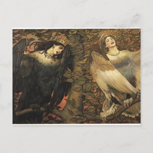 Viktor Vasnetsov - Die Vögel der Freude und der Tr Postkarte (Vorderseite)