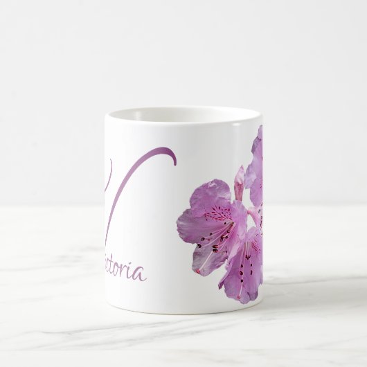Viktoria-Name Rosa Blumenboho Kaffeetasse (Mittel)
