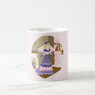 Viktorianisch Angel Blau und Rosa Gesang am Kamin Kaffeetasse