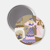 Viktorianisch Angel Blau und Rosa Gesang am Kamin Magnet (Vorderseite/Rückseite)