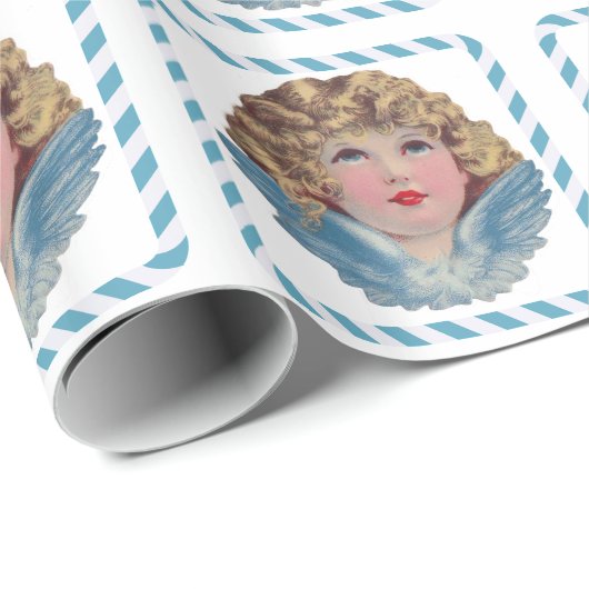 Viktorianisch Angel Blue Geschenkpapier (Rolleneckpunkt)