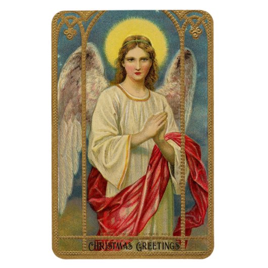 Viktorianisch Angel Sendet Weihnachtsgrüße Frig Magnet (Vertikal)