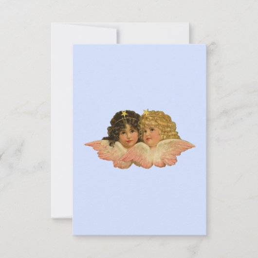 Viktorianisch Angels Baby Blue Dankeskarte (Vorderseite)