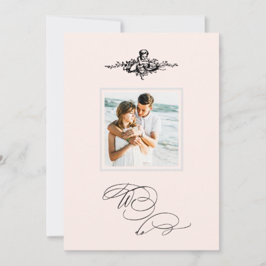 *~* Viktorianisch AR6 Cherub FOTO QR UAWG Wedding Einladung (Vorderseite)