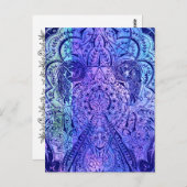 Viktorianisch Arabesque, KASBAH - Navy & Cyan Postkarte (Vorne/Hinten)