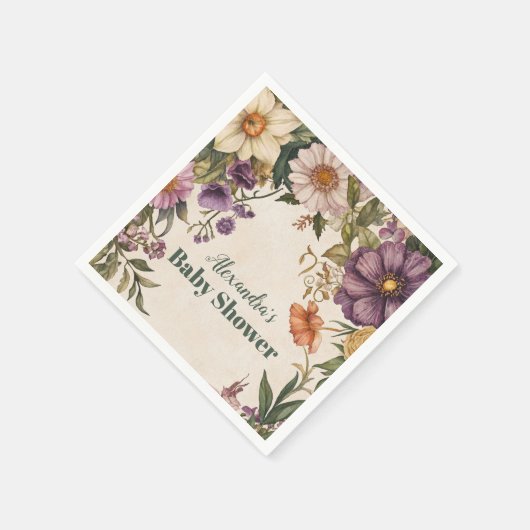 Viktorianisch Art Nouveau Babydusche Serviette (Ecke)