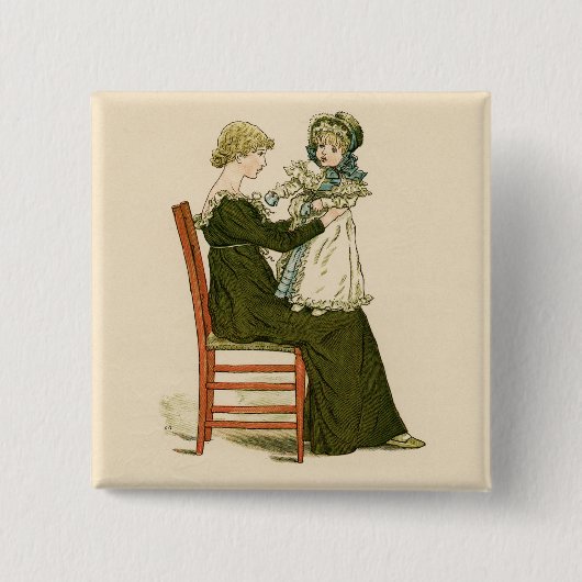Viktorianisch Baby Greenaway Mother Button (Vorderseite)
