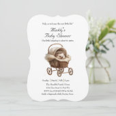 Viktorianisch Baby Igel Babydusche Einladung (Stehend Vorderseite)