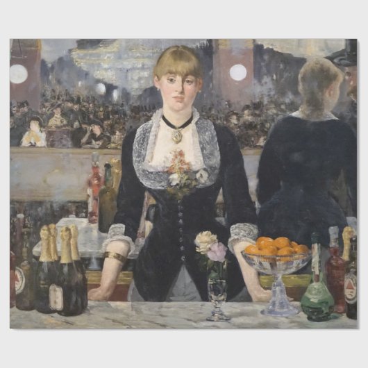 Viktorianisch Barmaid Girl in Folies Bergere, Fran Geschenkpapier (Flach)