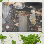 Viktorianisch Barmaid Girl in Folies Bergere, Fran Geschirrtuch (Gefaltet)