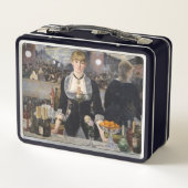 Viktorianisch Barmaid Girl in Folies Bergere, Fran Metall Brotdose (Rückseite)