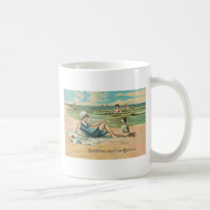 Viktorianisch Beach Swim Girl Ocean Sommerurlaub Kaffeetasse
