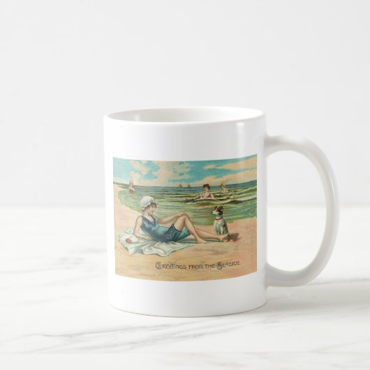 Viktorianisch Beach Swim Girl Ocean Sommerurlaub Kaffeetasse (Rechts)