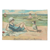 Viktorianisch Beach Swim Girl Ocean Sommerurlaub Kissenbezug (Rückseite)