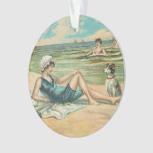 Viktorianisch Beach Swim Girl Ocean Sommerurlaub Ornament (Vorderseite)