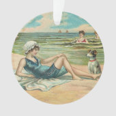 Viktorianisch Beach Swim Girl Ocean Sommerurlaub Ornament (Vorderseite)