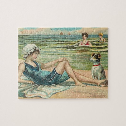 Viktorianisch Beach Swimsuit Girl Puzzle (Horizontal)