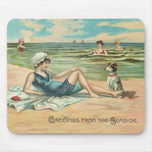 Viktorianisch Beach Swimsuit Mousepad (Vorne)