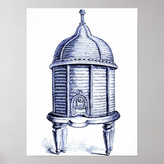 Viktorianisch Beehive Blue Tint Poster (Vorne)