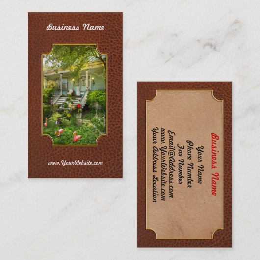 Viktorianisch - Bevidere NJ - Flamingoes roost Visitenkarte (Vorne/Hinten)