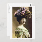 Viktorianisch Big Hat Lady Postkarte (Vorne/Hinten)