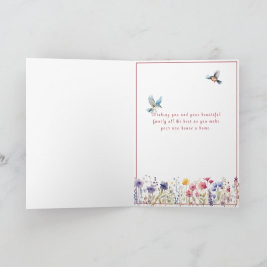 Viktorianisch Birdhouse Viel Glück New Zuhause Karte (Innenseite)