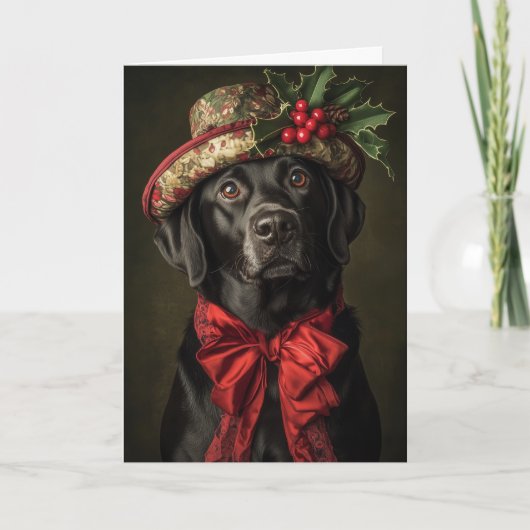 Viktorianisch Black Lab Weihnachten (Vorderseite)