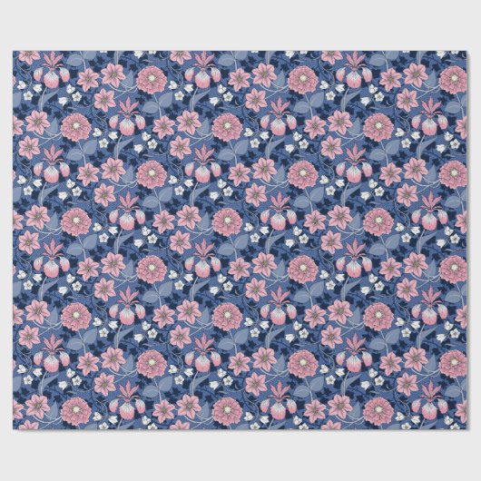 Viktorianisch Blau und Rosa Geschenkpapier (Flach)