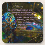 Viktorianisch Blue Bible Verse Getränkeuntersetzer (Vorderseite)