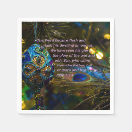 Viktorianisch Blue Bible Verse Serviette